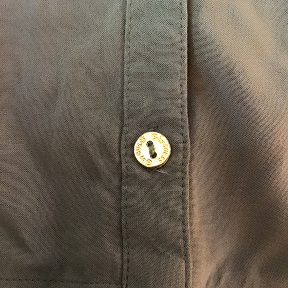 G by guess olive army green button up blouse or over a tank top light weight. - Picture 2 of 5